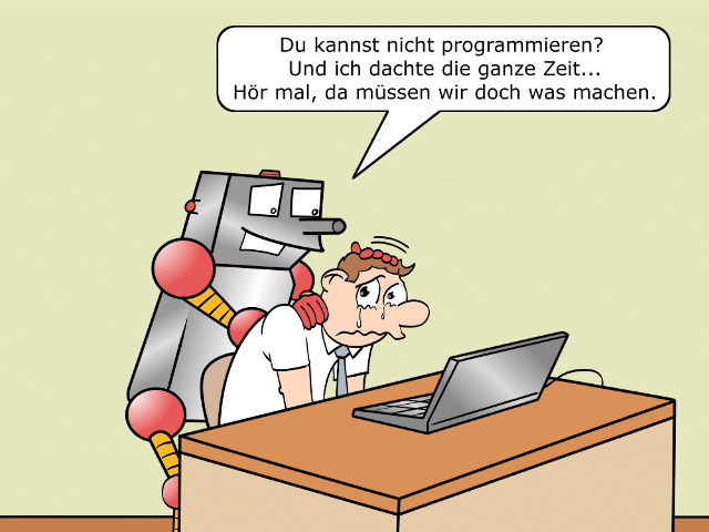 Digitaler Analphabet Cartoon 3