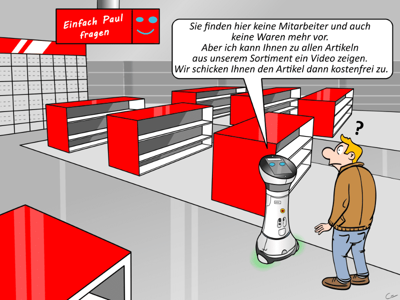 Media Markt Verkaufsroboter Paul Cartoon