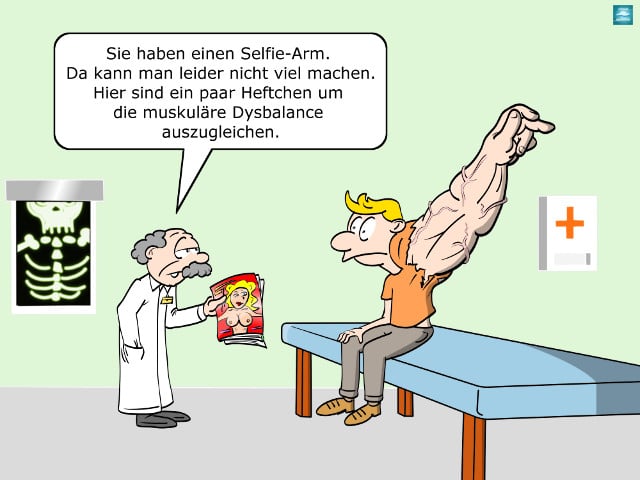 selfie-arm cartoon Orthopäde