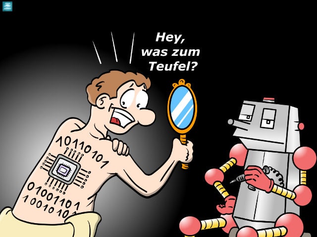 Tattoo Roboter Cartoon