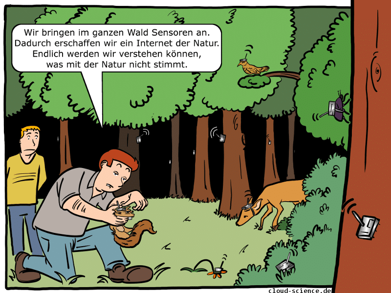 Internet der Natur Cartoon