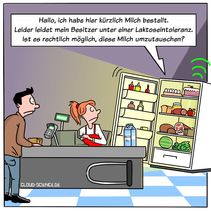Smart Home Kühlschrank Bestellung Recht Cartoon Karikatur Humor