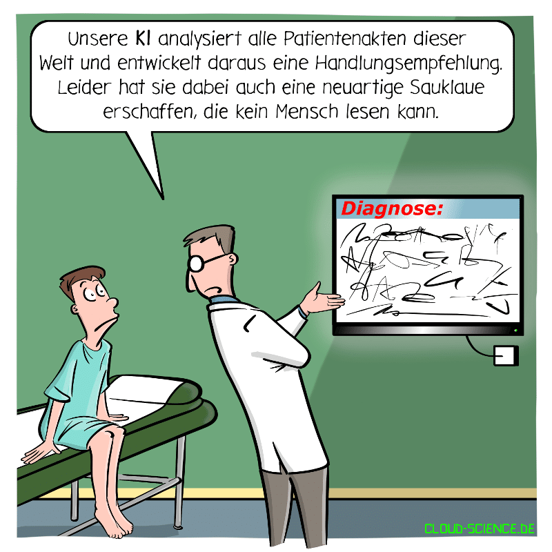 Deep Learning KI eHealth Gesundheit Medizin Arzt Patient Cartoon Karikatur
