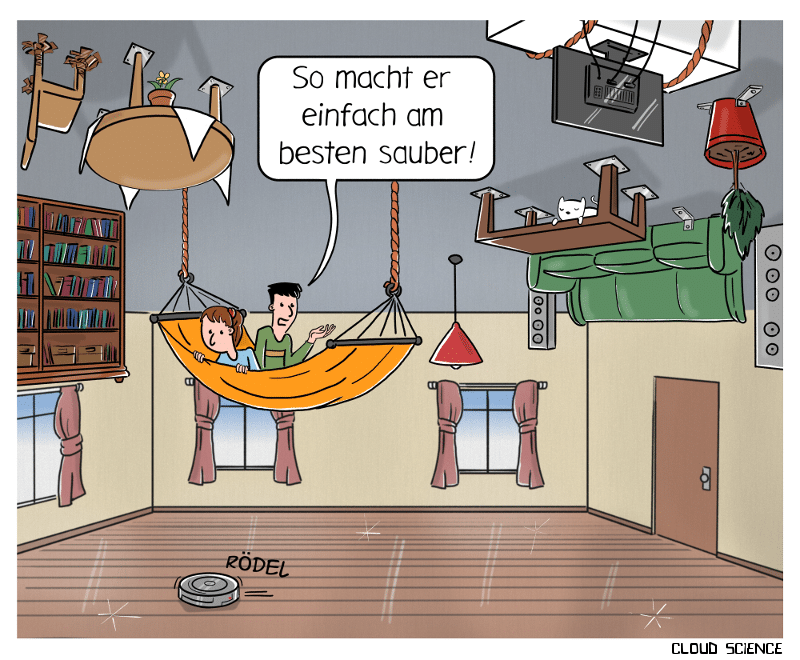 Roomba Staubsaugerroboter Staubsauger Cartoon Karikatur