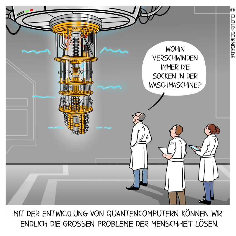 Quantencomputer Cartoon Karikatur