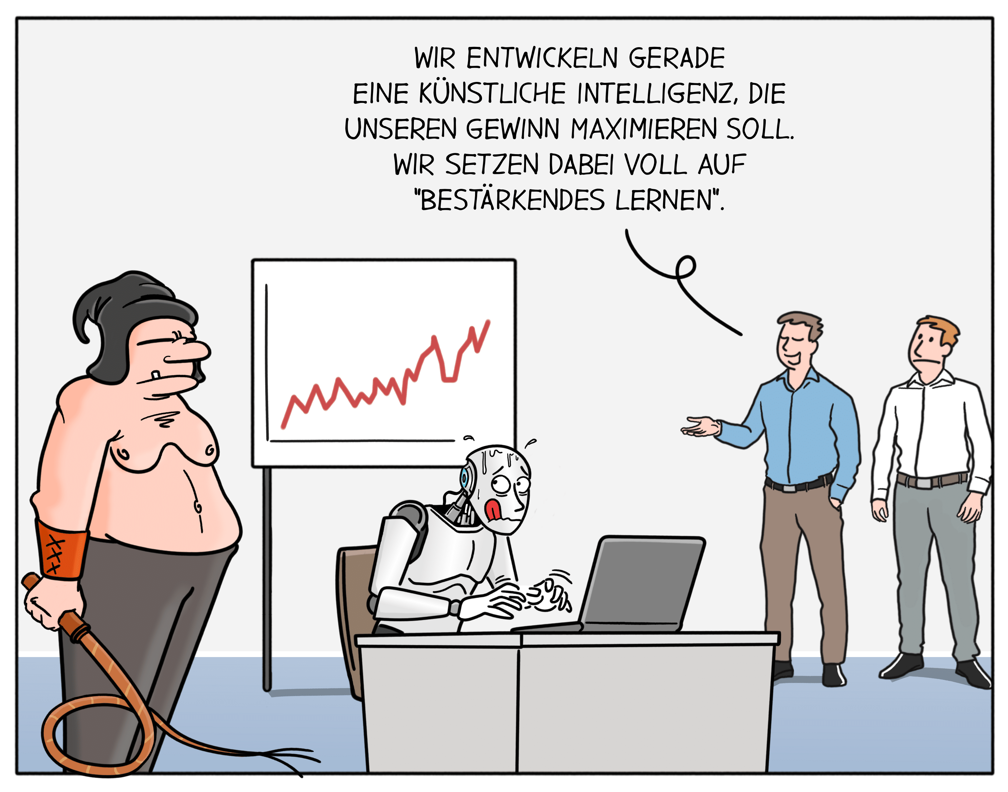 Reinforcement Learning bestärkendes lernen Maschinelles lernen KI Cartoon