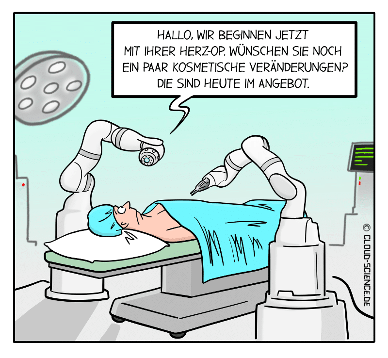 OP-Roboter Medizin Robotik Zukunft Cartoon