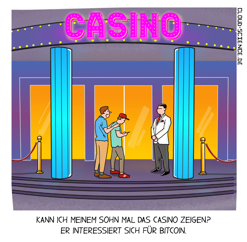 Bitcoin Spielwährung Casino Spekulationsobjekt Kritik Finanzen Cartoon