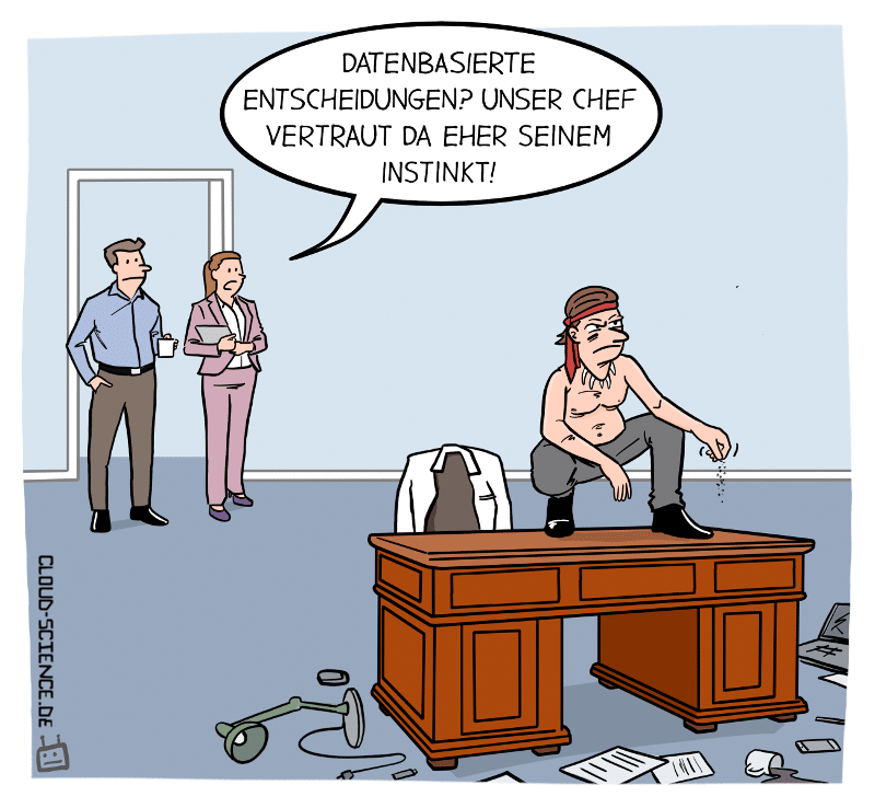 Der Weg zur datengetriebenen Organisation ist steinig. Datenbasierte Entscheidungen #Daten #Datadriven #DigitaleTransformation Cartoon