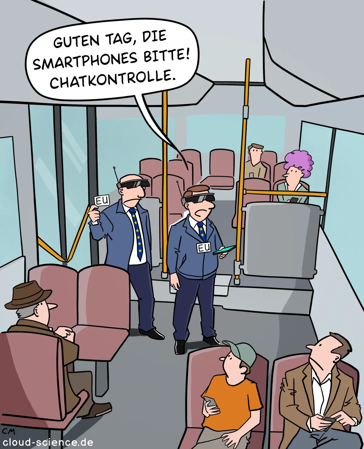 Chatkontrolle Karikatur